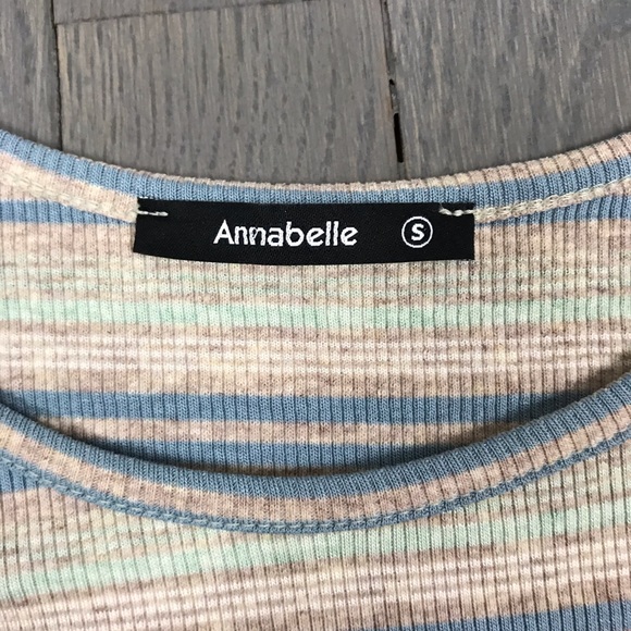 Annabelle Short Sleeve Striped Ruffle A Line Dress - Picture 2 of 7